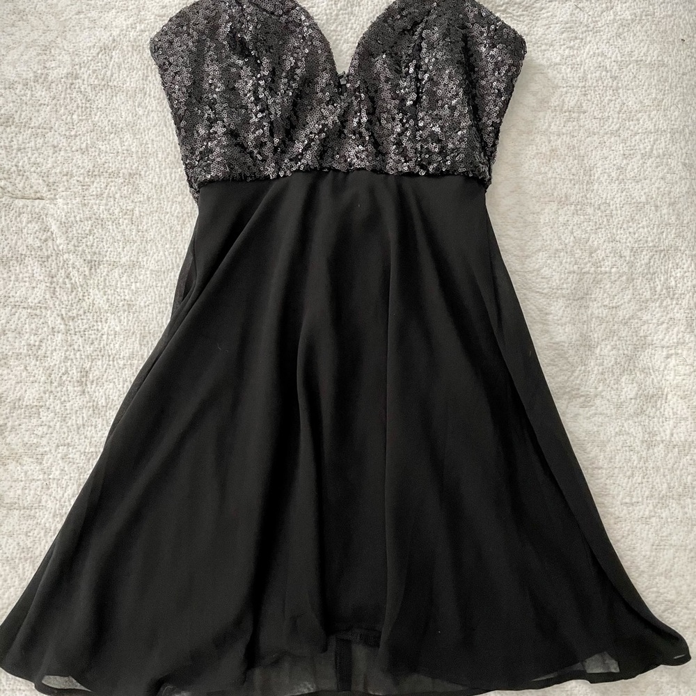 Tobi sequined black mini dress